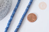 Perle Rondelle jaspe sésame teintée facettée bleu moyen 6x4mm, pierre naturelle, le fil de 37.5cm (G7879)