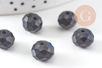 Perle abacus cristal facetté noir 10mm, x 10 perles (G8265)