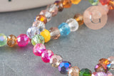 Perle abacus cristal multicolore 3x4mm, x1 fil de 39cm (G2749)