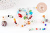Perle abacus cristal multicolore, perle abacus, perle cristal,Perles verre,2.5-13mm, fil de 40cm , x1 (G2497)
