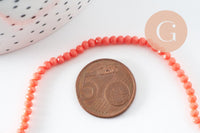 Perle abacus cristal rose corail 3mm, x1 fil de 41 cm (G9822)