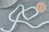 Perle abacus jade blanc, perle jade,pierre, pierre, jade facette,4x2mm,fil 35cm, x1 (G3630)