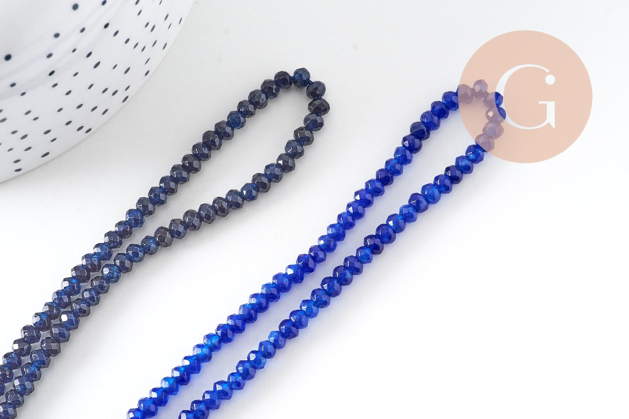 Perle abacus jade bleu nuit,perle jade,pierre naturelle,jade naturel, 4x2mm, fil 36 mm, x1 (G1186)