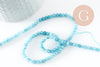 Perle abacus jade naturel bleu facette 4x2mm, x 1 fil 36cm (G4634)