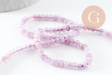Perle abacus jade rose clair,pierre naturelle,perle facette,jade,4x2mm,fil de 35 cm, x1 (G3069)