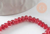 Perle abacus jade rouge,pierre naturelle,perle facette,jade,4x2mm,fil de 36 cm, x1 (G1801)