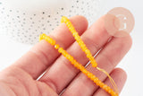 Perle abacus jade teinté jaune, pierre naturelle, jade naturel, 4x2mm,fil 39cm, x1 (G5619)