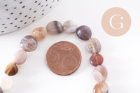 Perle agate Botswana rayée nuggets, perle agate,pierre naturelle,agate naturelle,perle pierre ronde,8-13mm,x1 (G2039)