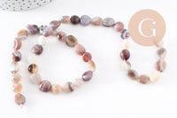 Perle agate Botswana rayée nuggets, perle agate,pierre naturelle,agate naturelle,perle pierre ronde,8-13mm,x1 (G2039)