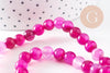 Perle agate feu rayée fuchsia ronde agate pierre naturelle ,fil de 38cm ,8mm x1 (G3850)