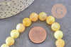 Perle agate feu rayée naturelle jaune facettée 10mm, x1 fil de 39cm (G2649)