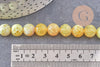Perle agate feu rayée naturelle jaune facettée 10mm, x1 fil de 39cm (G2649)