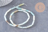 Perle amazonite naturelle 13mm tube, perle pierre x1 fil de 40cm (G5204)