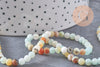 Perle amazonite ronde, perles amazonite, amazonite naturelle,nuggets amazonite,fil de 40cm,4mm x1 (G1538)