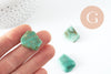 Perle amazonite turquoise naturel brute roulée,pierre naturelle, litotherapie, Chips amazonite, 18-25mm, X2 (G3670)