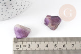 Perle améthyste violette naturel brute roulée,pierre naturelle, litotherapie, Chips amethyste, 18-25mm, x2 (G2967)