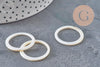 Perle anneau nacre blanche naturelle, perle cercle, coquillage blanc, 25mm, x5 (G2974)