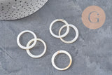 Perle anneau nacre blanche naturelle, perle cercle, coquillage blanc, 25mm, x5 (G2974)