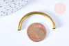 Perle arc de cercle tube laiton brut ~4cm, x2 (G6561)