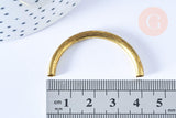 Perle arc de cercle tube laiton brut ~4cm, x2 (G6561)