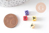 Perle carré Lettre Alphabet plastique multicolore,perle plastique, création bracelet mots,6mm, x 10gr (G1787)