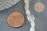 Perle carrée agate blanche naturelle 8-8.5mm,bijou pierre naturelle,le fil de 20cm, x1 (G5880)