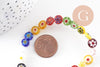 Perle cercle verre millefiori 8mm, x1 fil de 34cm (G5678)