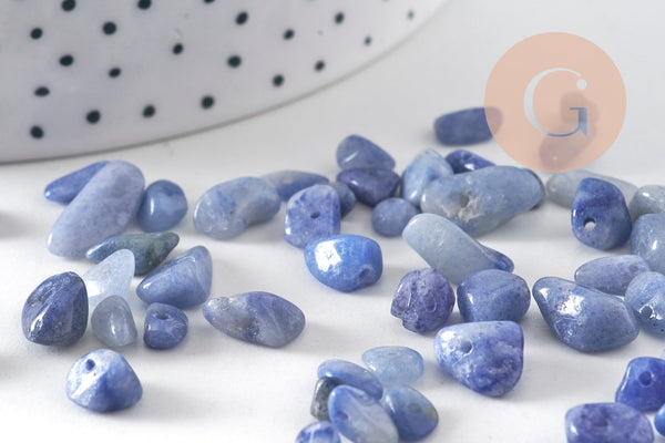Perle chips bleue aventurine naturelle 5-11mm, x55g (G11027)