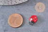 Perle coccinelle rouge verre,perle verre tchèque,insecte verre,pendentif verre,verre artisanal,25mm, fil de 20 perles, x1 G4232