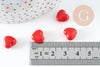 Perle coeur plastique rouge 10mm, x20 (G3491)