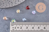 Perle coeur verre multicolore irisé 6mm, x10 (G6679)