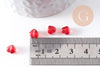 Perle coeur verre rouge 6mm, x10 (G10341)