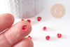 Perle coeur verre rouge 6mm, x10 (G10341)