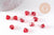 Perle coeur verre rouge 6mm, x10 (G10341)