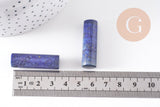 Perle colonne lapis Lazulis, pendentif pierre,pierre naturelle,lapis naturel, pierre rectangle,35mm, X1 (G2061)