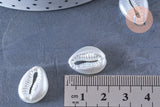 Perle coquillage cauri plastique blanc nacré 18mm, x10 perles (G6434)