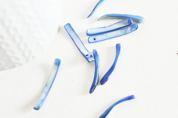 Perle coquillage naturel nacre bleu 20-38mm, x20 (G9738)