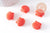 Perle coquillage résine rose imitation corail 16mm, x5 (G10343)