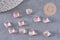 Perle coquillage verre transparent rose clair, perles verre tchèque, perle coquille, verre rose,10.5mm, x10 perles (G5438)