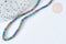 Perle cube hématite de synthèse multicolore 2mm, création bijoux DIY, le fil de 39cm, X1 (G7407)