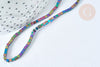 Perle cube hématite de synthèse multicolore 2mm, création bijoux DIY, le fil de 39cm, X1 (G7407)