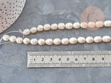 Perle eau douce naturelle blanche 8.5-9.5mm, x1 fil de 36cm (G9147)