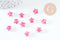 Perle étoile fuchsia poudre dorée imitation jade 8mm, x10 (G10723)