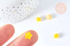 Perle étoile jaune verre imitation jade 8mm, DIY, x10 G6956