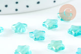Perle étoile turquoise poudre dorée imitation jade 8mm, x10 (G10724)
