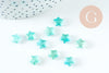 Perle étoile turquoise poudre dorée imitation jade 8mm, x10 (G10724)