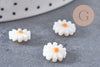 Perle fleur marguerite nacre naturelle, perle fleur,nacre naturelle,coquillage blanc,13mm, x1 (G4004)