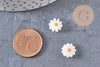 Perle fleur marguerite nacre naturelle, perle fleur,nacre naturelle,coquillage blanc,13mm, x1 (G4004)