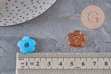 Perle fleur verre pour créole interchangeable 15.5mm, x1 (G11025)