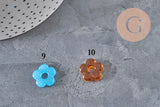 Perle fleur verre pour créole interchangeable 15.5mm, x1 (G11025)